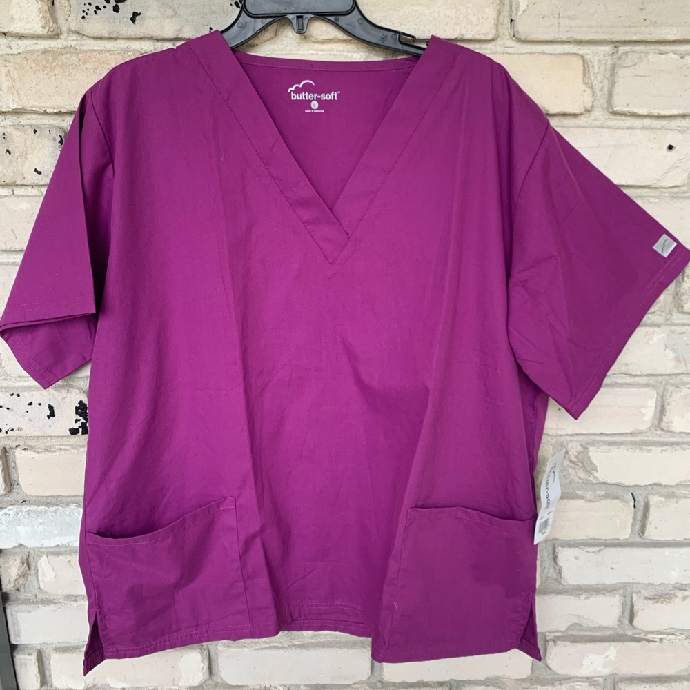 Medical purple medical top scrubs by butter-soft